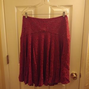 Anthropologie Lace Full Skirt